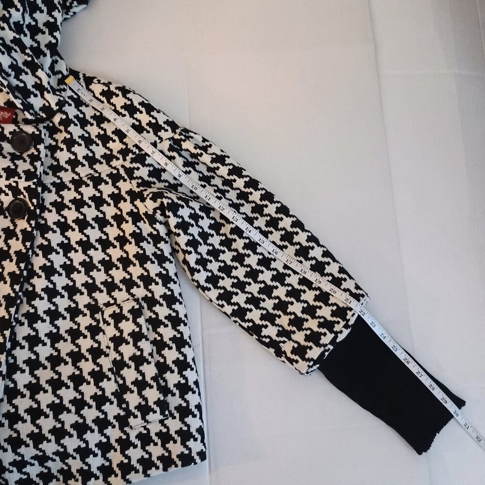 Therapy Houndstooth Swing Jacket Black & White Audrey Hepburn Style Women’s M - Picture 13 of 15